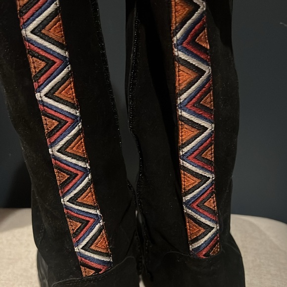 FARM Rio Suede Embroidered Tall Boots - Picture 4 of 7